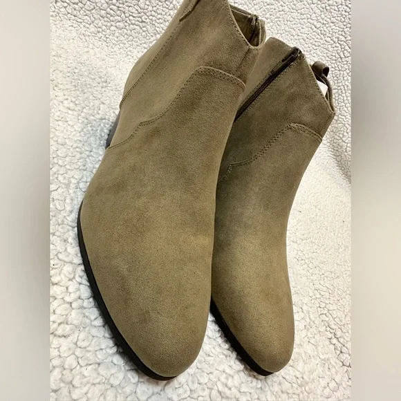 Old Navy Olive Faux-Suede Ankle Boots - Picture 10 of 15